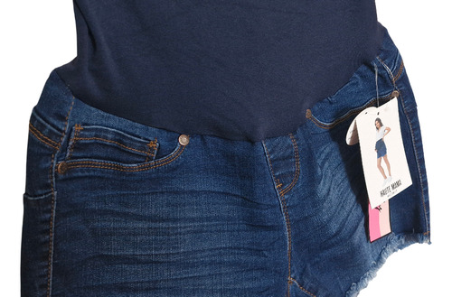 Pantalon - Short Jean Elastizado Embarazada M (8 Usa)