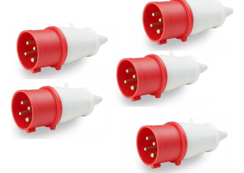 Pct 05 Plugue Industrial Tomada Macho 16a 380-415v 3p+t 6h