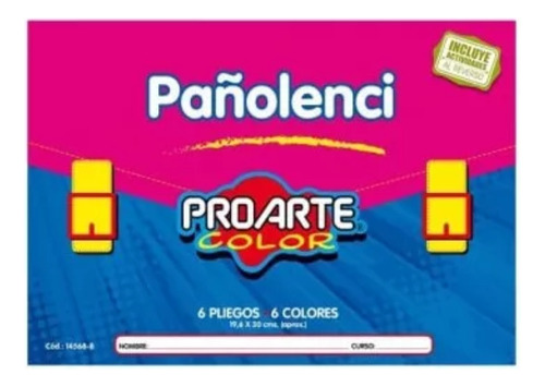 Estuche Papel Pañolenci Proarte 6 Pliegos 6 Colores 