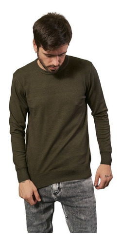 Sweater New York Liso Verde Aero Idrogeno Hombre