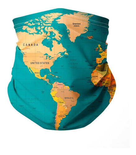 Doxe Bandana Turquesa Mapa Mundial