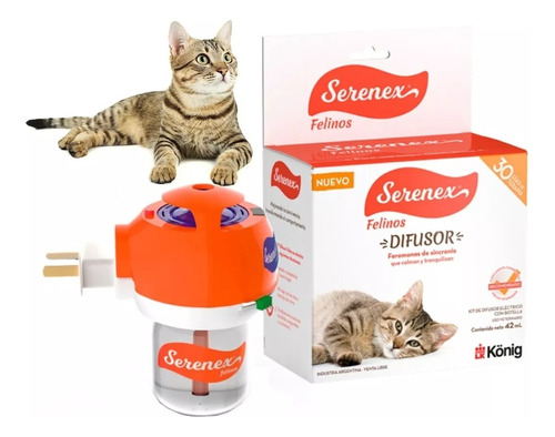 Kit Serenex Gato Anti Stress Difusor Regulador Tipo Feliway