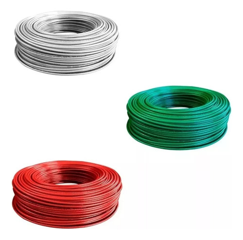 Pack 3 Cables Eva 1.5 Mm2 Verde, Blanco, Rojo Rollo 100 Mts