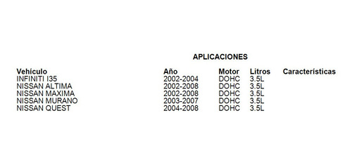 Juego Completo Juntas Motor Infiniti I35 2002-2004 3.5l