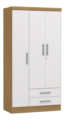 Closet Yardas 3 Puertas 2 Cajones Modelo S443 Bco Carvalle Color Blanco