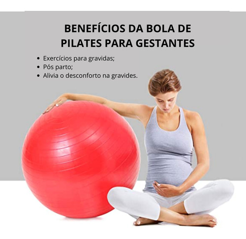 Pelota de Pilates Red Gym, 65 cm, color rojo