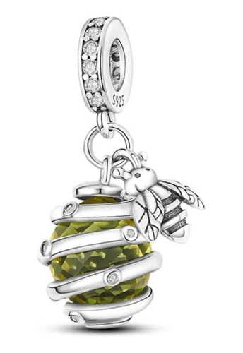 Charm Dije 100% Plata S925 Panal De Abeja + Bolsa