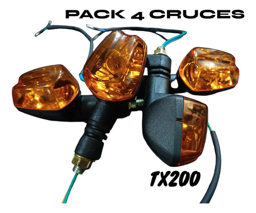 Cruces Luces Faro Moto Tx 200 J U E G O  Pack 4pcs