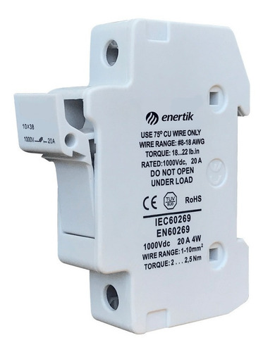 Porta Fusible Solar Gpv 1000vcc Con Fusible 15a Incluido