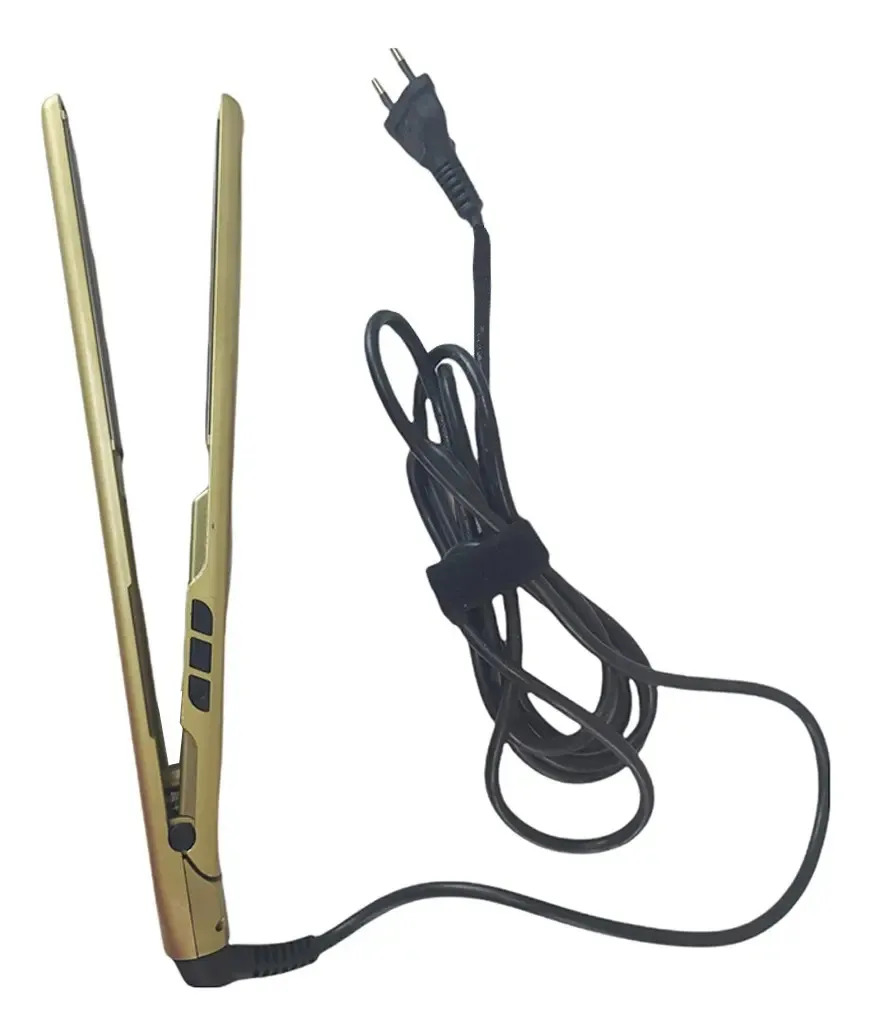 Prancha De Cabelo Chapinha Nano Titanio Profissional Slim Dourado