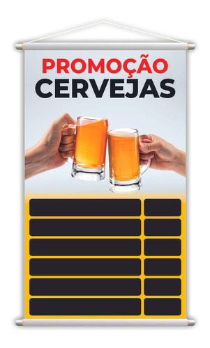 Banner Cervejas Bebidas Tabela Preços 80x50cm