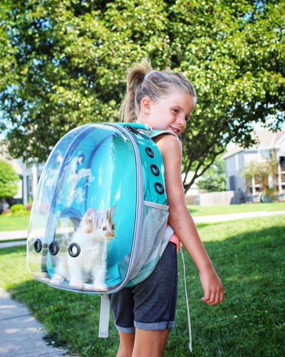 Mochila Transportadora Traslúcida Para Perros Y Gatos