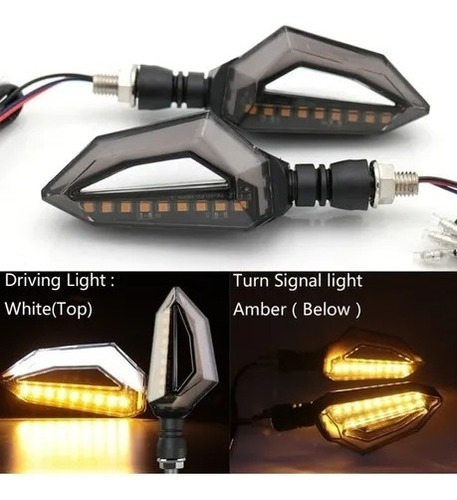 Jgo(2) Faro Giro Led Moto Sequencial Intermitente 2funcione 