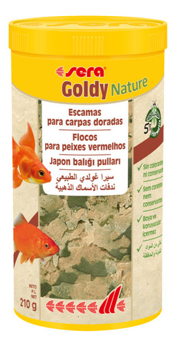 Alimento Peces Goldfish - Sera Goldy 1000ml (210 Gr) Escamas