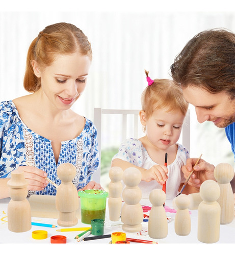 55 Títeres Infantiles Pintados A Mano, Muñecas De Madera Diy