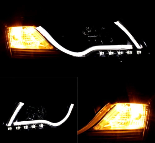 Imagem 5 de 5 de Farol Retrofit Audi A6 2005 Á 2008 Drl Led Máscara Negra
