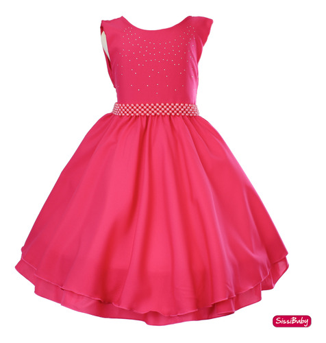 Vestido Infantil Pink Formatura Festa Princesa Boneca