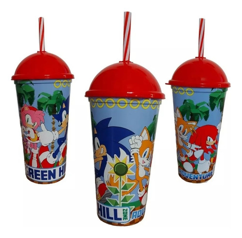 Vaso / Botella Plástico Milkshake + Pajita Sonic 500 Ml