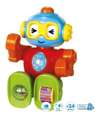 Robot Con Luz Sonido Y Movimientos Infantil El Duende Azul Color Rojo y Verde