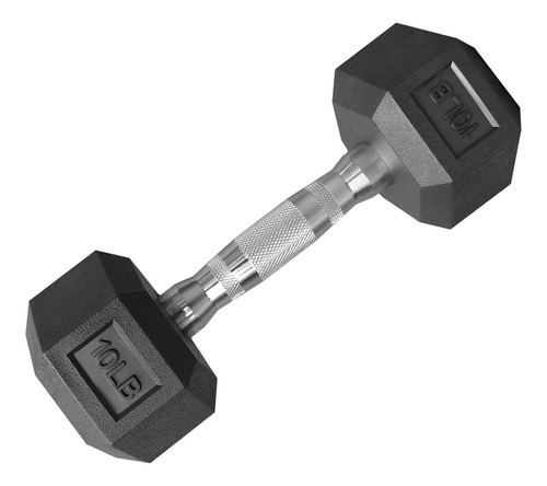 Pesa Mancuerna Hexagonal Pvc 10 Lb (4.5 Kg) 1 Pieza Color Negro
