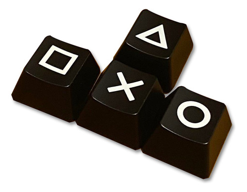 Set De 4 Keycaps Diseño Control Playstation Negro