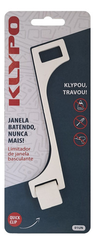 Trava Limitadora Para Janela Basculante Ficar Aberta 13cm Cor Branco