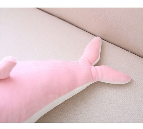 Peluche Almohada De Delfin Felpa Ultra Suave 50 Cm Color Gris