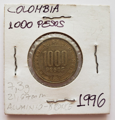 Moneda Colombia 1000 Pesos 1996 Vf