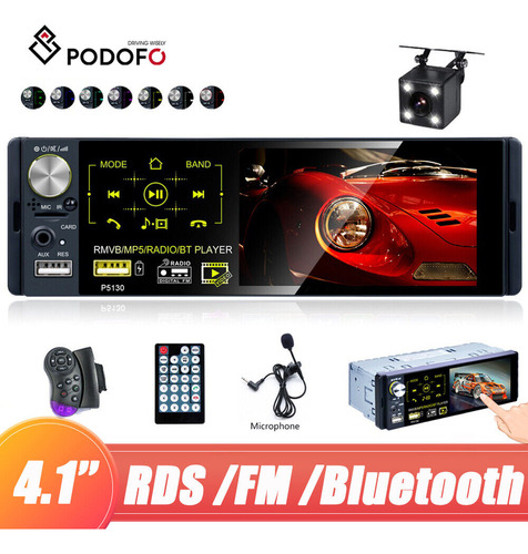 4.1  Single 1 Din Car Stereo Radio Rds/am/fm Bluetooth T Aad