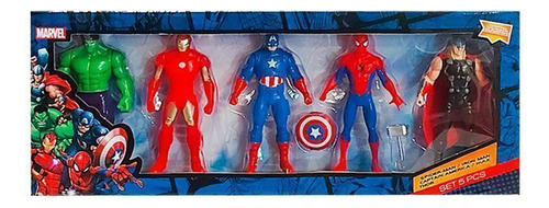 Set 5 Muñecos Avengers 10cm - Hulk, Iron Man, Capitán Améric