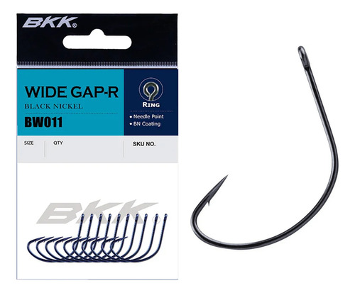 Anzol Bkk Wide Gap-r Black Bw011 Nº6 - Cartela Com 10 Peças