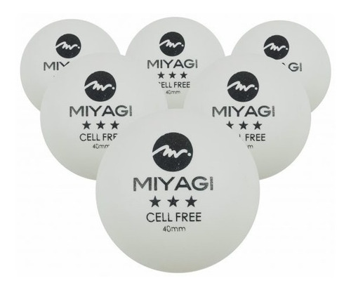 Pelotas Ping Pong Bola Tenis Mesa 3 Star Miyagi Blancas X 6 