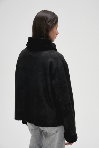 Campera Gamulan Dobby Piel Sintetica Abrigo Mujer Sweet