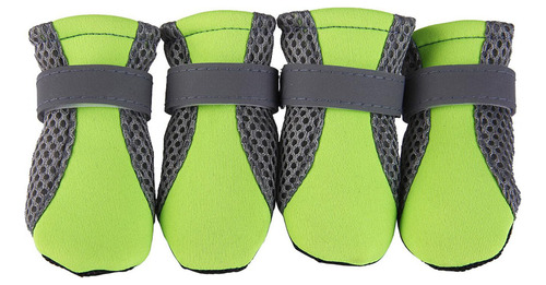 Zapatos Para Perros De Malla Transpirable Verde Con Suela An