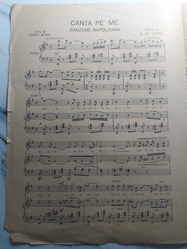 Imagen 9 de 10 de Antiguas Partituras De Música Italiana. Lote De 6. Ian 482