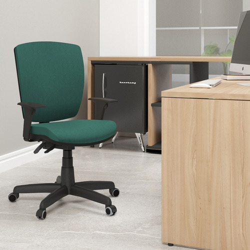 Kit 03 Cadeiras de Escritório Diretor Office Giratória Preto Alta Flexi P03 Poliéster Verde