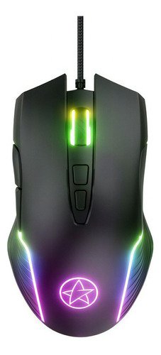 Mouse De Juego Ergonomico Led Rgb Raton Usb 7200dpi Negro Gamer