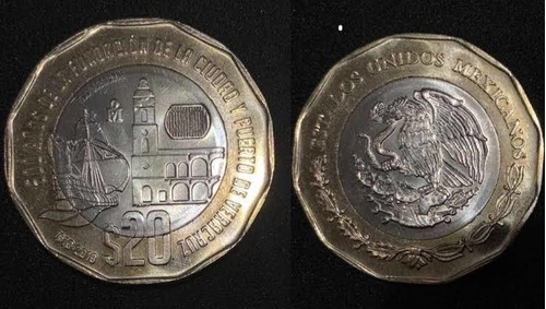 Moneda Conmemorativa De Los 500 Años Del Puerto De Veracruz 