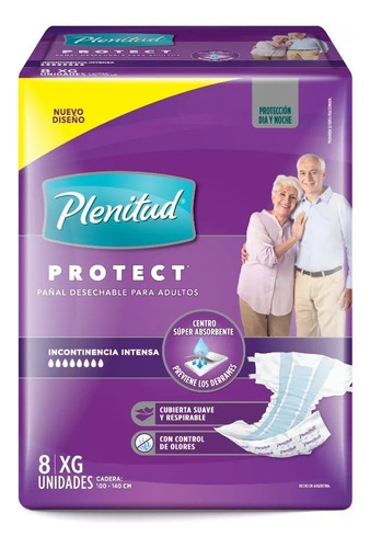 Pañales Adulto Plenitud Protect Xg,  8 Pq - 64 Unidades