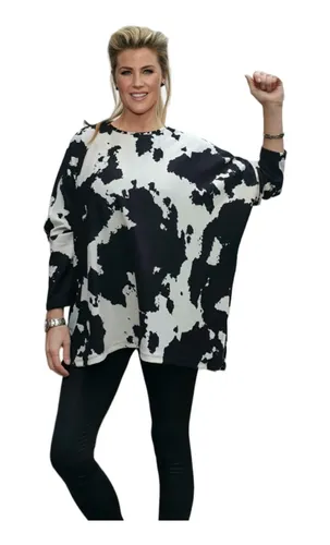 Animal print top sweaters plus size