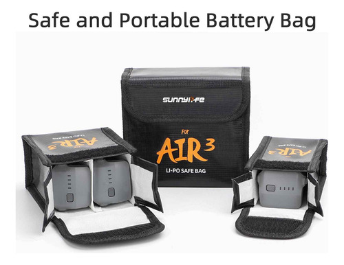 Bolsa Antideflagrante For Air 3 Battery, Apta Para Litio