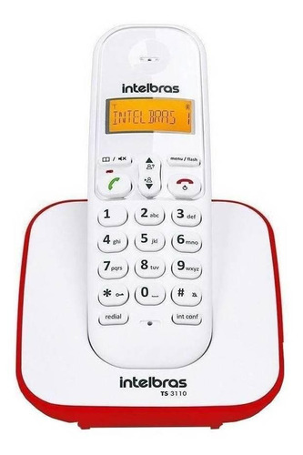 Imagem 1 de 4 de Telefone sem fio Intelbras TS 3110 vermelho