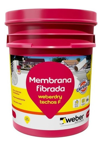 Membrana Fibrada Techos F Weberdry Weber 20 K Blanco Teja Mm