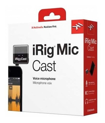 Microfone Condensador Para Smarphones Irig Mic Cast Ik