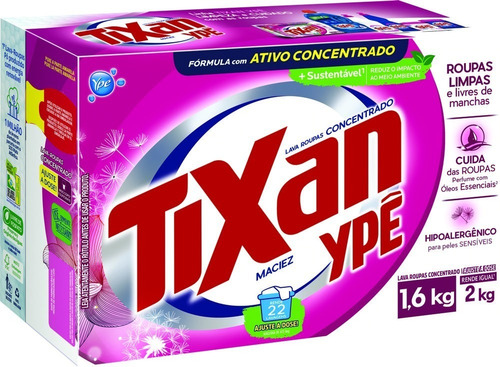 Kit 5x Sabão Em Pó Concentrado Maciez Tixan Ypê 1,6kg
