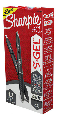 Lapiz Gel Sharpie Punta Ultrafina Negro X12