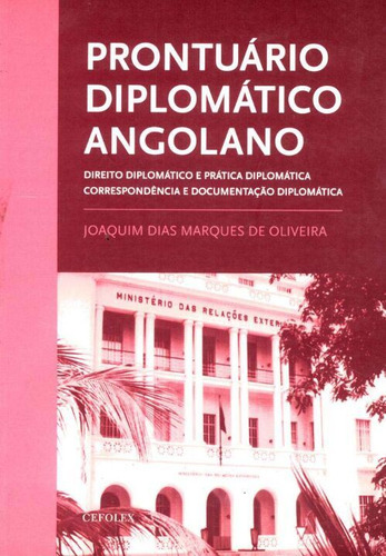 Libro Prontuario Diplomatico Angolano De Oliveira Joaquim Di