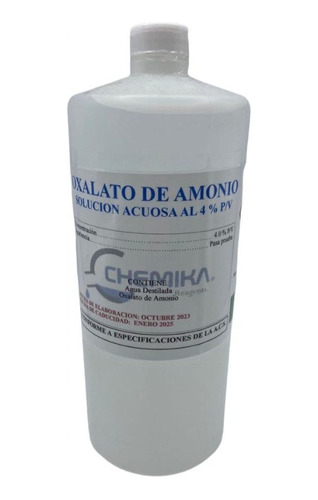 Oxalato De Amonio Al 1% De 1 Lt Chemika