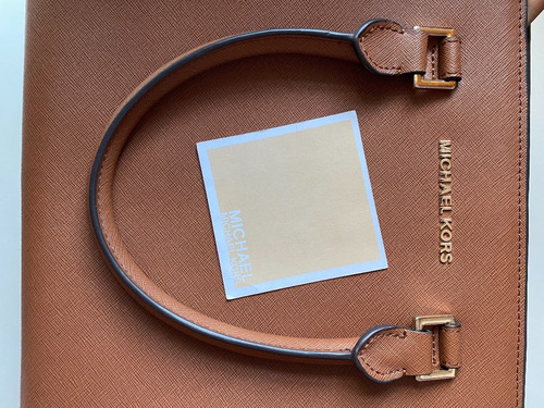 Bolso Michaelkors Selma Satchel Marrón Piel Saffiano Marrón (Usado)