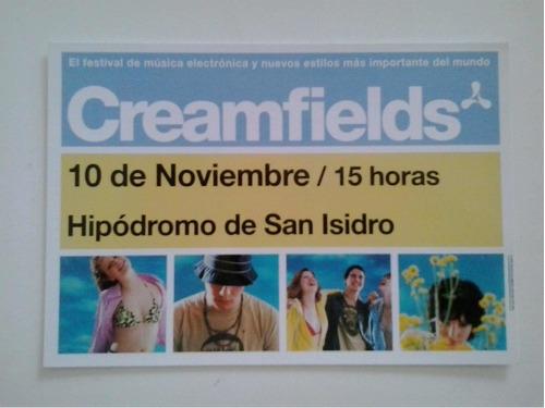 Postal Publicitaria Fines 90 /2000 Creamfields